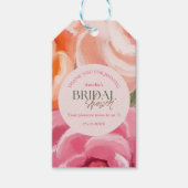 helder en levendig bloemendesign bruiloftsshower cadeaulabel (Voorkant)