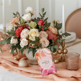 helder en levendig bloemendesign bruiloftsshower cadeaulabel