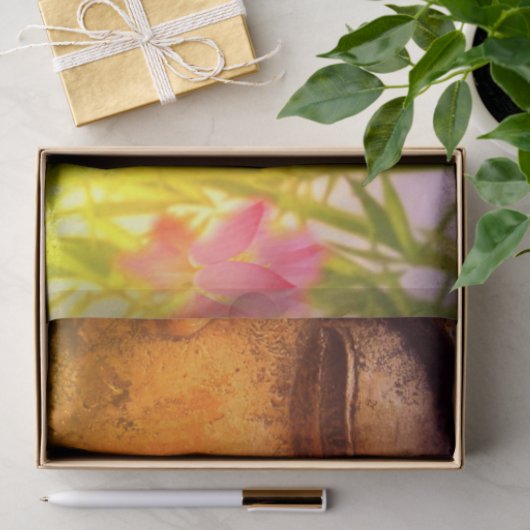 Helder en levendig boeddha en bamboe tissuepapier (Geschenk)