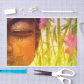 Helder en levendig boeddha en bamboe tissuepapier (Craft)