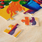 Helder en levendig schilderen van huis legpuzzel (Zijkant)