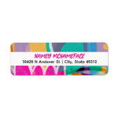 Helder en Modern Kleurrijk Abstract Etiket (Voorkant)