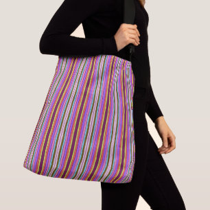 Helder en Moedig Retro Strepen Multi Kleur Crossbody Tas