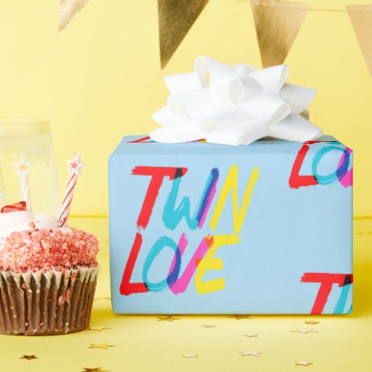 Helder en Moedig Tweeling Thema  Cadeaupapier (Verjaardagsfeest)