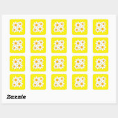 Helder en Moedige Madelief Vierkante Sticker (Vel)