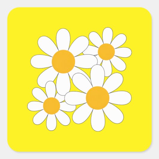 Helder en Moedige Madelief Vierkante Sticker (Voorkant)