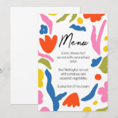 Helder en Mooi Bloemig Abstract Kleurrijk Menu (Voorkant / Achterkant)