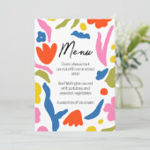 Helder en Mooi Bloemig Abstract Kleurrijk Menu (Staand voorkant)