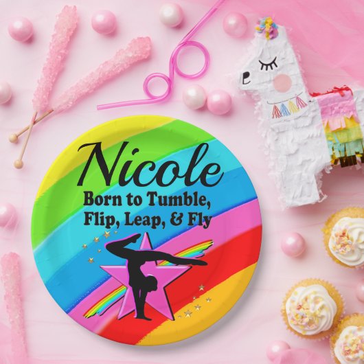 HELDER EN MOOI GYMNAST MEISJE ONTWERP PAPIEREN BORDJE (Feest)