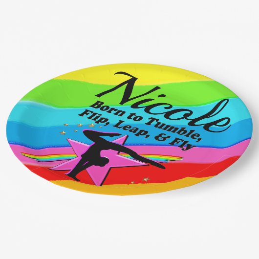 HELDER EN MOOI GYMNAST MEISJE ONTWERP PAPIEREN BORDJE (Gekanteld)