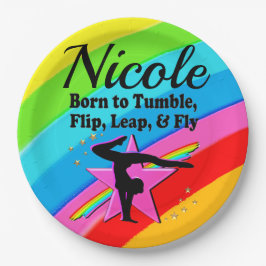 HELDER EN MOOI GYMNAST MEISJE ONTWERP PAPIEREN BORDJE