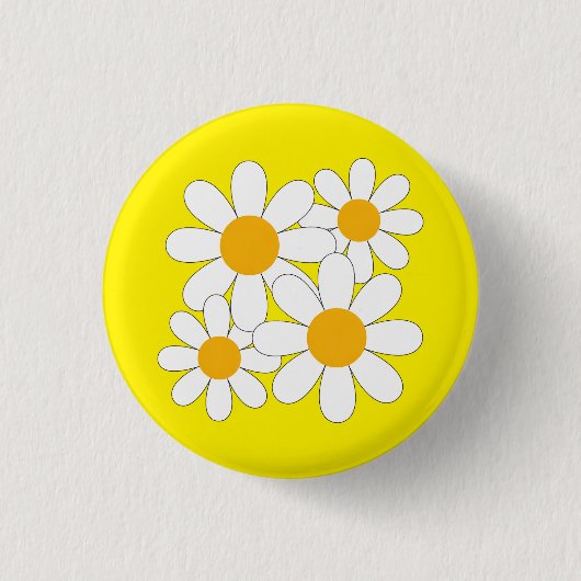 Helder en Mooi Madeliefje Ronde Button 3,2 Cm (Voorkant)