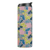 Helder en speels Roos Print Design Thermosbeker (Gedraaid links)