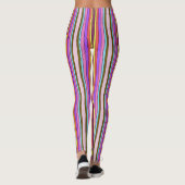 Helder en stout retro strepen multi kleur leggings (Achterkant)