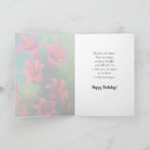 Helder en troebel roze gelilies Happy Birthday Zis Kaart (Binnen)