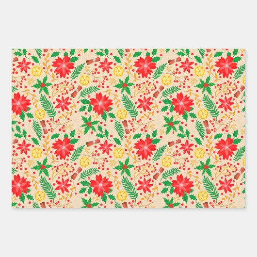 Helder en uniek kerstpatroon inpakpapier vel (Voorkant 3)