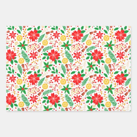 Helder en uniek kerstpatroon inpakpapier vel (Voorkant)