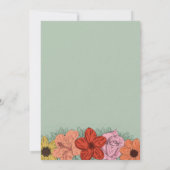 Helder en vet verhalenboek bloemenbruiloft kaart (Achterkant)