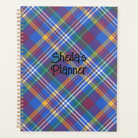 Helder en vrolijk blauw geplakt planner (Voorkant)