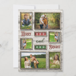 Helder en vrolijk rustiek oud schuur foto kerst feestdagenkaart