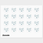 Helder en vrolijk script blauw groene naam kerst ronde sticker (Vel)