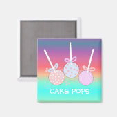 Helder en vrolijke cake pops magneet (Voorkant / Achterkant)