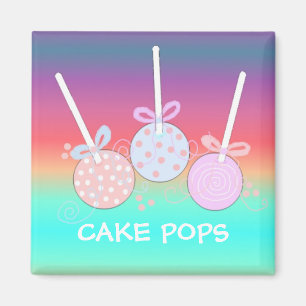 Helder en vrolijke cake pops magneet