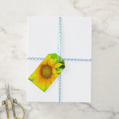 Helder en vrolijke gele zonnebloem cadeaulabel (Met Touw)