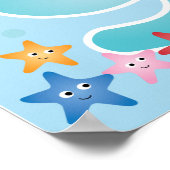 Helder en vrolijke onderwaterdieren nummer poster (Hoek)