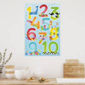Helder en vrolijke onderwaterdieren nummer poster (Keuken)
