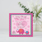 Helder en vun elphant-Baby shower Kaart (Staand voorkant)