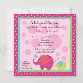 Helder en vun elphant-Baby shower Kaart (Voorkant)