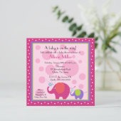 Helder en vun elphant-Baby shower Kaart (Staand voorkant)