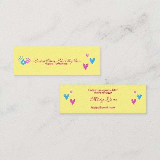 Helder en vun voor zorgverleners 24 Zeven Mini Visitekaartje (Voorkant / Achterkant)