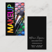 Helder en vun vormig palet met penselen MUA Visitekaartje (Voorkant / Achterkant)