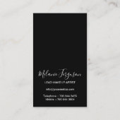 Helder en vun vormig palet met penselen MUA Visitekaartje (Achterkant)