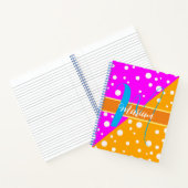 Helder Esthetisch Sinaasappel & Roze Naam Monogram Notitieboek (Binnen)