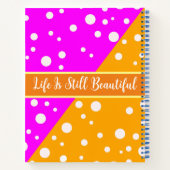 Helder Esthetisch Sinaasappel & Roze Naam Monogram Notitieboek (Achterkant)