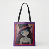 Helder eyed Witch Big Eye Girl Fantasy Art Tote Bag (Voorkant)