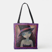 Helder eyed Witch Big Eye Girl Fantasy Art Tote Bag (Achterkant)