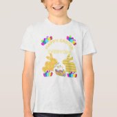 Helder & feestelijk "Happy Easter Iedereen" Kleurr Tri-Blend Shirt (Voorkant)