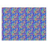 Helder fel blauw groen koraal abstracte patches tafelkleed (Voorkant (Horizontaal))