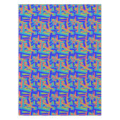 Helder fel blauw groen koraal abstracte patches tafelkleed (Voorkant)