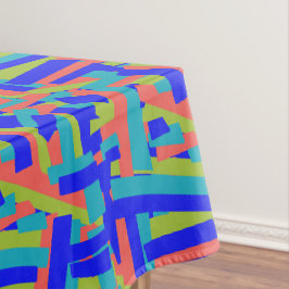 Helder fel blauw groen koraal abstracte patches tafelkleed