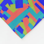 Helder fel blauw lime, koraal abstracte patches fleece deken (Hoek)