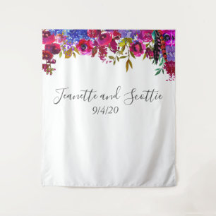 Helder Felle Kleuren Bloemrijk Roze Rood Paars Ach Wandkleed