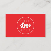 Helder Felrood Aangepast Bedrijfslogo QR-code Visitekaartje (Voorkant)