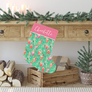 Helder Festieve Kitsch Kerstmis Monogram Kleine Kerstsok
