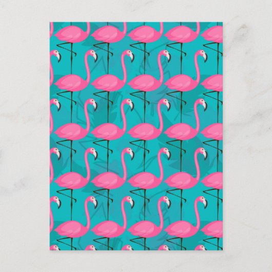 Helder Flamingo patroon 2 Briefkaart (Voorkant)