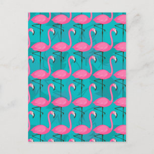 Helder Flamingo patroon 2 Briefkaart